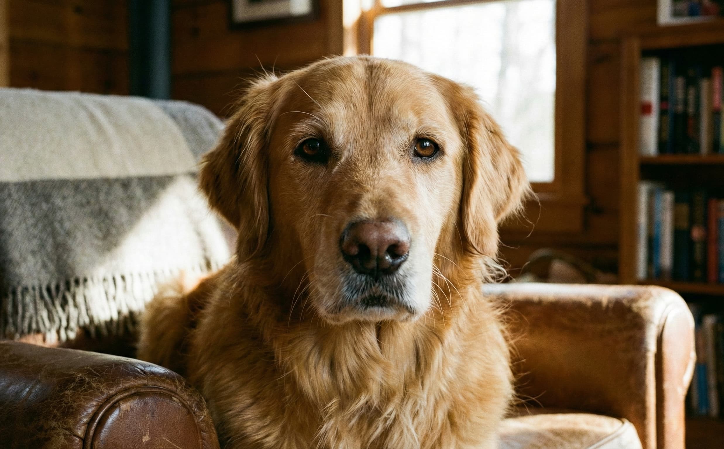 Perro tranquilo descansando en un sillón - Estado de calma